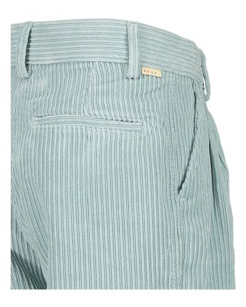 Ribfluwelen Lichtblauwe broek met bandplooien Katie Bellerose
