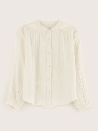 Bellerose Off white katoenen blouse met knopen Hopsa