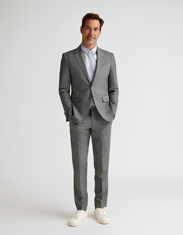 Donkergrijze kostuum blazer Roy Robson