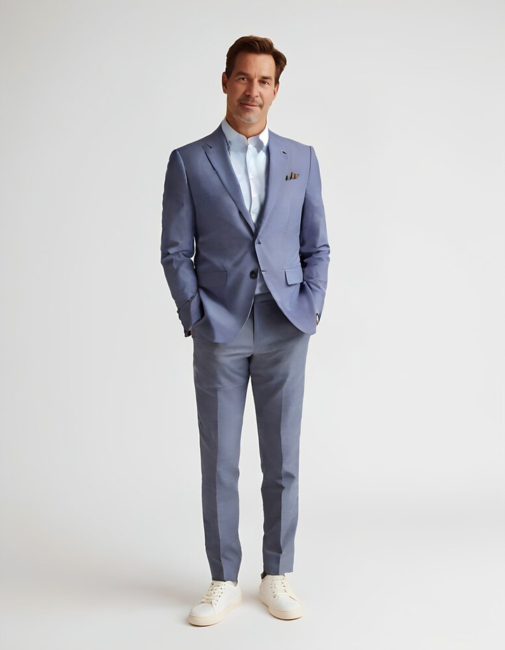 Blauwe kostuum blazer Roy Robson