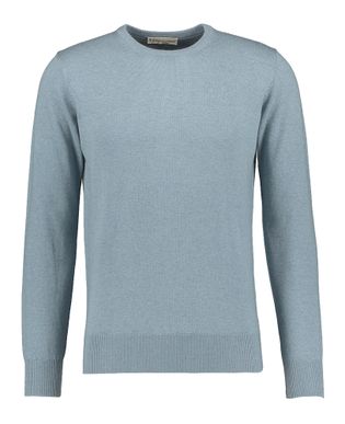Jeansblauwe pull met ronde hals in kasjmier Cashmere Company