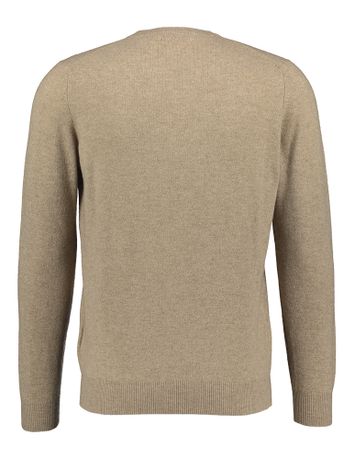 Beige trui met v-hals in kasjmier Cashmere Company 