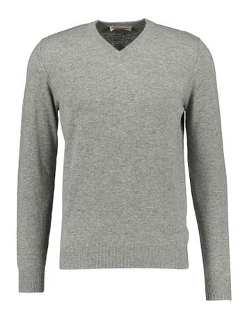 Grijze trui met v-hals in kasjmier Cashmere Company 