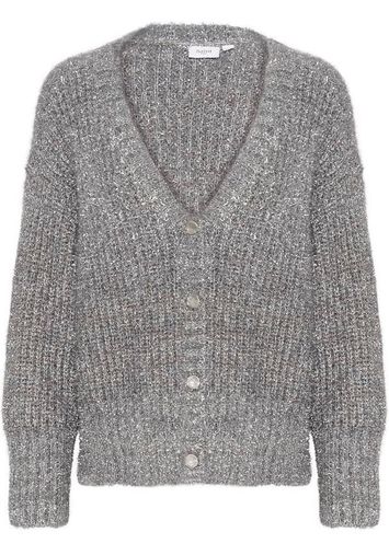 Grijze wijdvallende cardigan met zilverdraad Saint Tropez