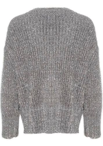Grijze wijdvallende cardigan met zilverdraad Saint Tropez