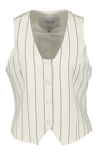 Star wit en zwarte gestreepte mouwloze gilet YAS