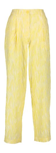 Gele broek met structuur en bandplooien Stella Nova