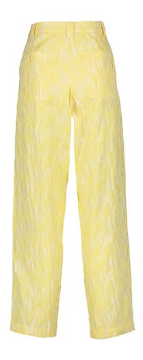 Gele broek met structuur en bandplooien Stella Nova