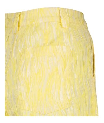 Gele broek met structuur en bandplooien Stella Nova