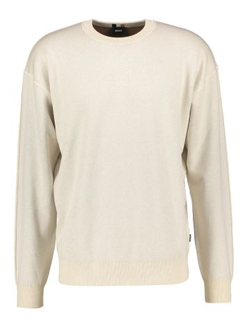 Ecru trui met ronde hals Hugo Boss