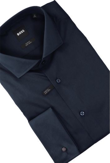 Donkerblauw katoenen hemd ( slim fit) met lange mouwen Hugo Boss