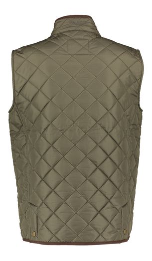 Kaki padded bodywarmer met donkerbruine details Wellington of Bilmore