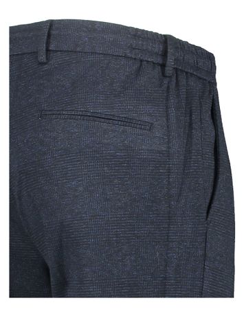 Donkerblauwe geruite broek met elastiek achteraan Seven Dials 