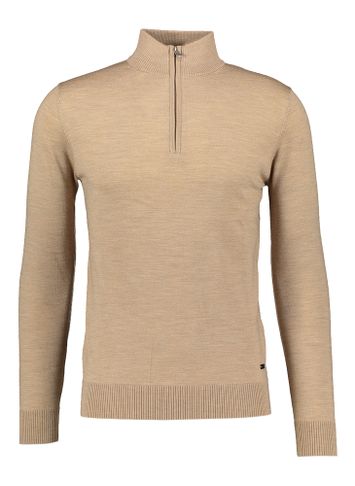 Beige trui met opstaande kraag in merino wol Seven Dials