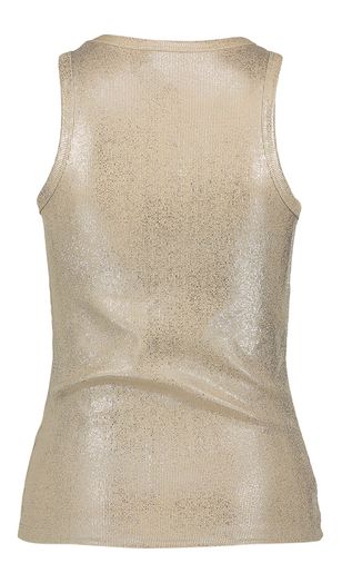 Beige aansluitende top met zilveren glans Yasracci Y.A.S