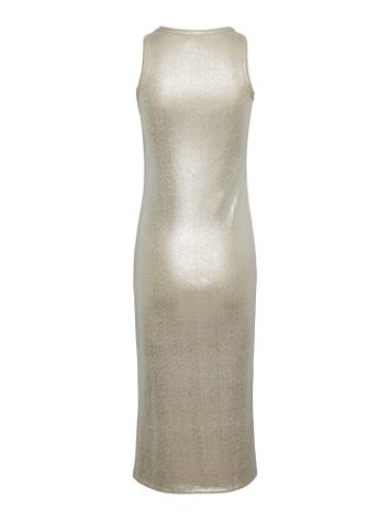 Beige aansluitende jurk met zilveren glans Yasracci Y.A.S