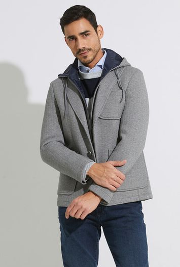 gestreepte sportieve blazer met afneembare kap Manuel Ritz