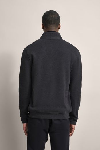 Bruine geruite gilet met grijze mouwen Bugatti