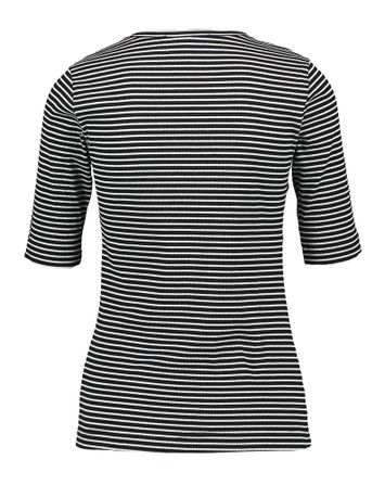 Zwart wit gestreepte t-shirt met 3/4 mouw Co'Couture