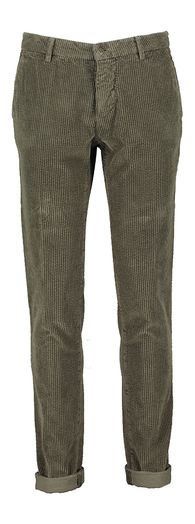 Donkergroene lange broek in ribfluweel Powell