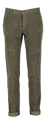 Donkergroene lange broek in ribfluweel Powell