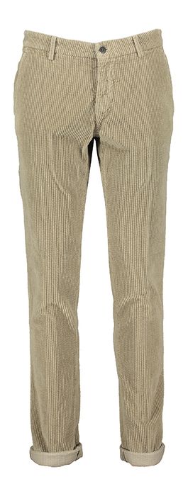 Beige lange broek in ribfluweel Powell
