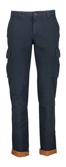 Blauwe lange broek met zakken aan de zijkanten Powell