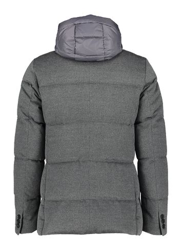 Grijze padded jas met kap Biorn Duno 