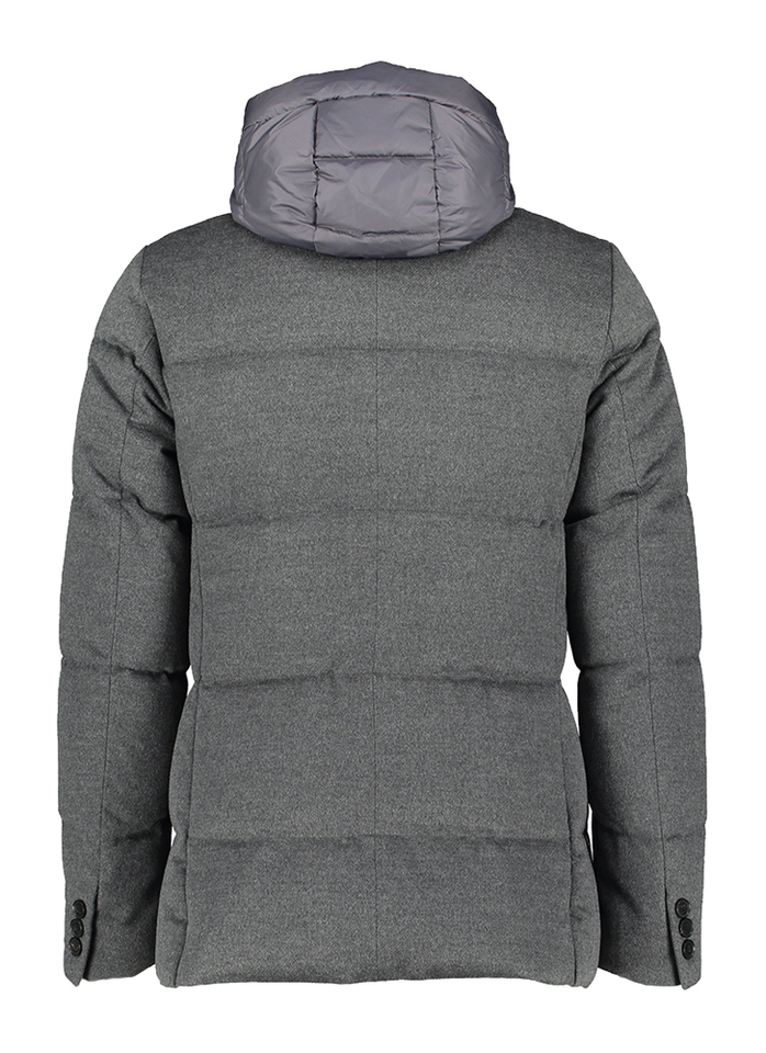 Grijze padded jas met kap Biorn Duno 
