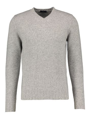 Grijze wollen pull met V-hals Altobello
