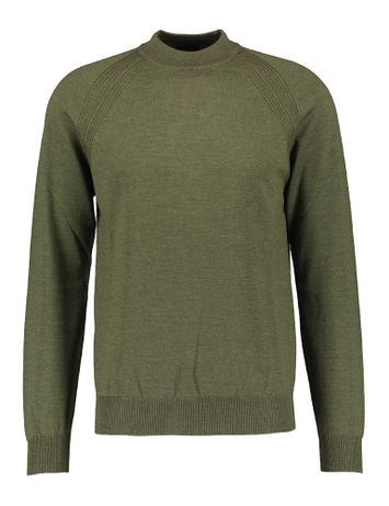 Kaki trui met ronde hals Altobello