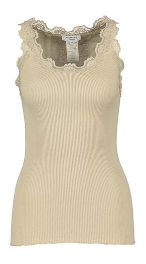 Licht beige top met kant Rosemunde
