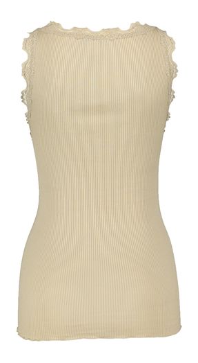 Licht beige top met kant Rosemunde
