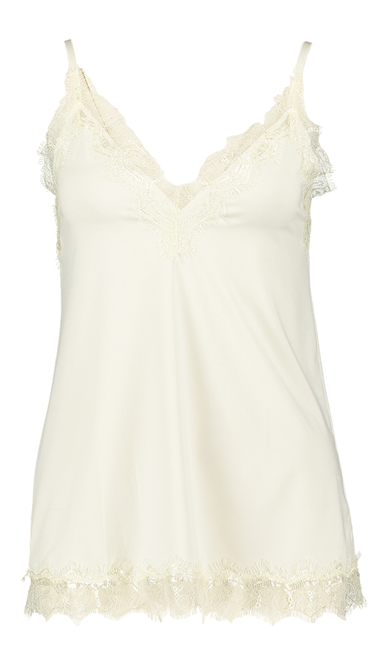 Ecru top met kant Rosemunde