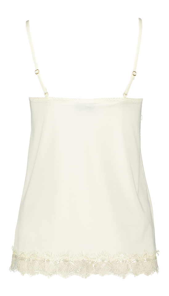 Ecru top met kant Rosemunde
