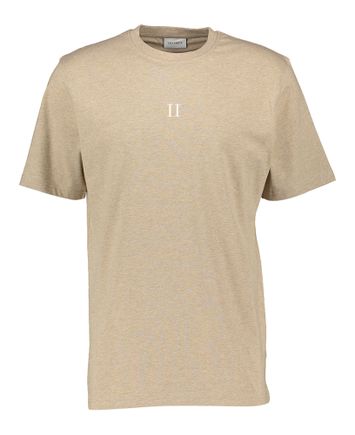 Dark sand melang t-shirt met korte mouwen Les Deux