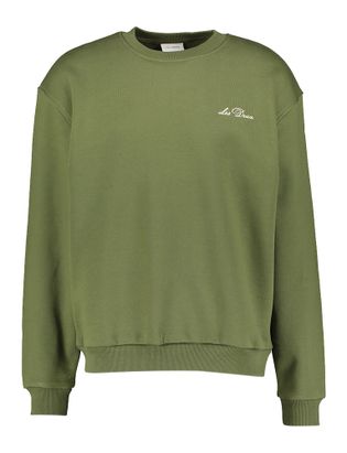 Les Deux Chive green sweater met ronde hals