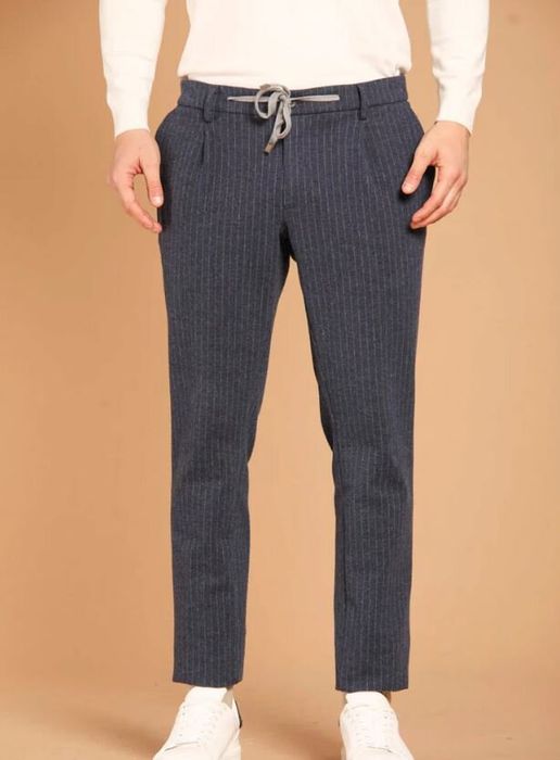 Blauwe broek met krijtstreep Mason's