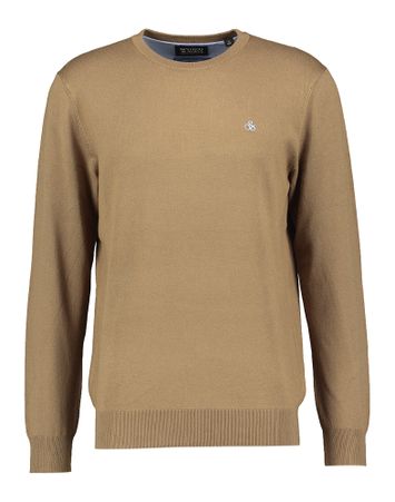 Bruine trui met lichtblauw merklogo Scotch & Soda