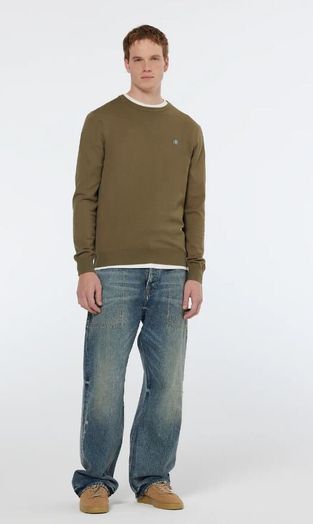 Bruine trui met lichtblauw merklogo Scotch & Soda