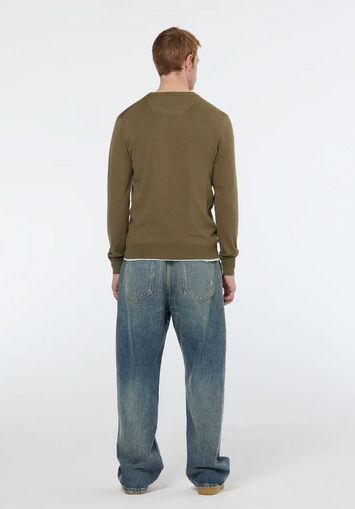 Bruine trui met lichtblauw merklogo Scotch & Soda