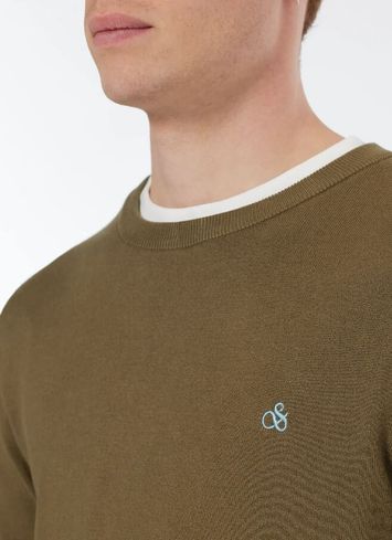 Bruine trui met lichtblauw merklogo Scotch & Soda