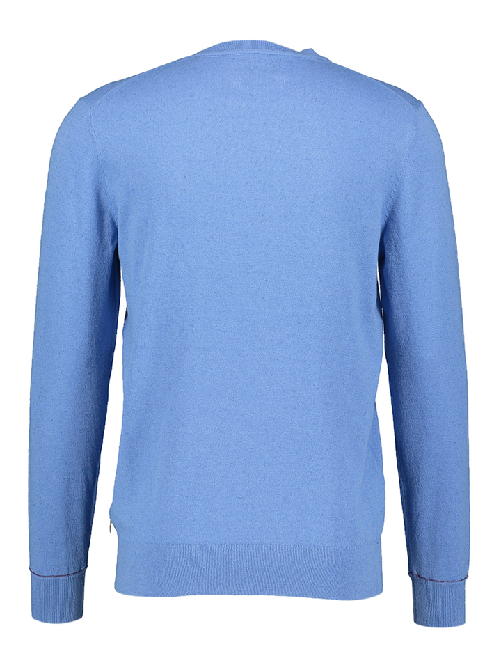 Hoogblauwe wollen pull met ronde hals Scotch & Soda
