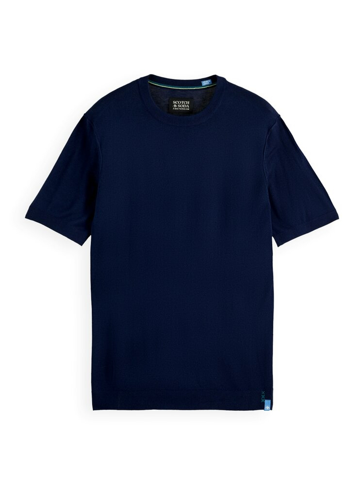Donkeblauwe trui met korte mouwen Scotch & Soda 