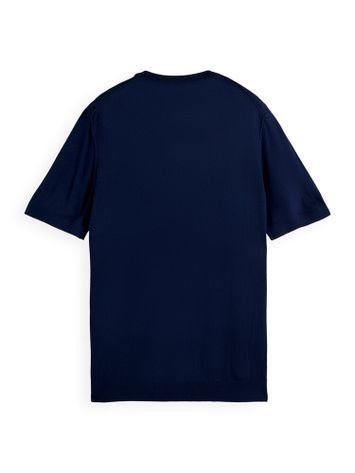 Donkeblauwe trui met korte mouwen Scotch & Soda 