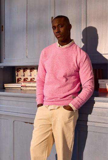 Paarskleurige katoenen sweater met ronde hals Scotch & Soda