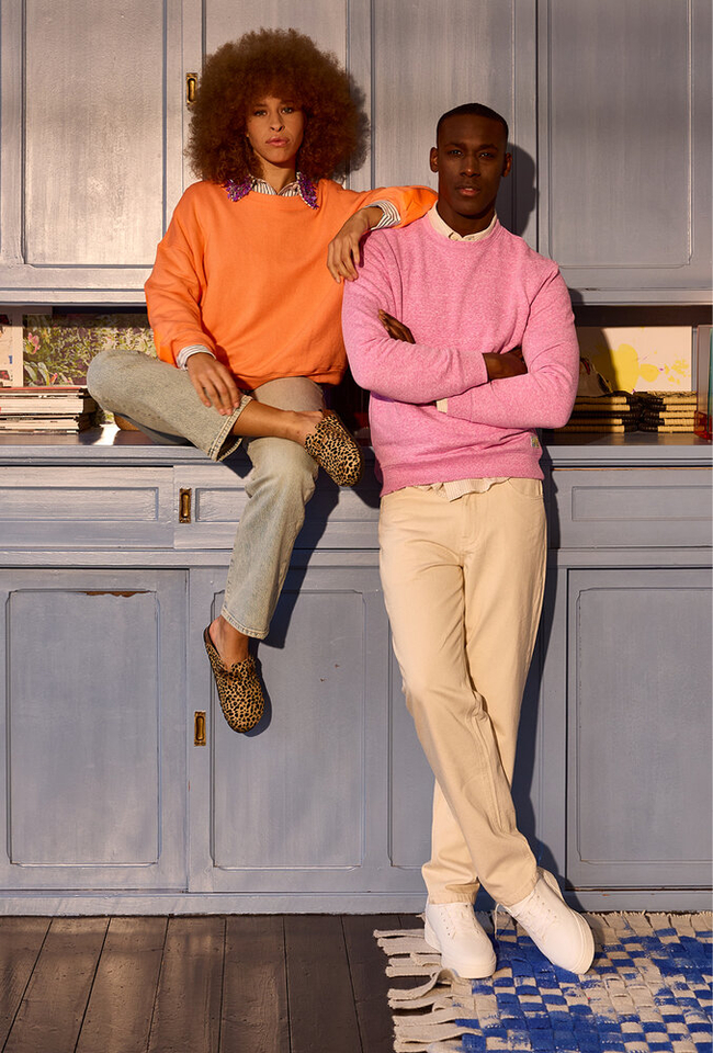 Paarskleurige katoenen sweater met ronde hals Scotch & Soda