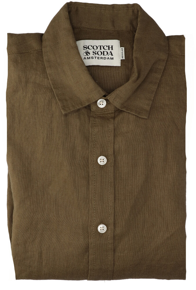 Classic green linnen hemd (regular fit) Scotch&Soda