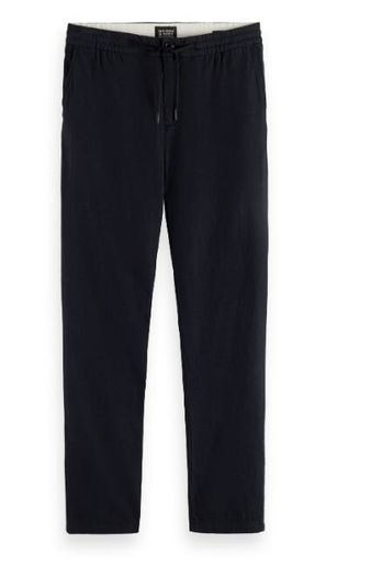 Donkerblauwe loose fit broek met elastiek Scotch & Soda 