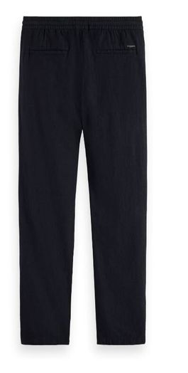 Donkerblauwe loose fit broek met elastiek Scotch & Soda 